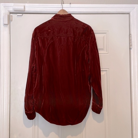 For Joseph Vintage Women’s Burgundy Crushed Velvet Skirt Set Size M - Picture 4 of 9
